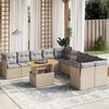 vidaXL Salon de jardin 11 pcs avec coussins beige r&eacute;sine tress&eacute;e
