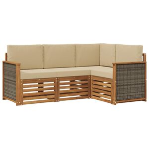 vidaXL Ensemble de canap&eacute;s d'ext&eacute;rieur 4 pc Polyester