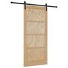 vidaXL Porte coulissante 93 x 202 cm Bois d'ing&eacute;nierie Naturel et noir