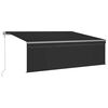 vidaXL Auvent automatique r&eacute;tractable avec store 4x3 m Anthracite