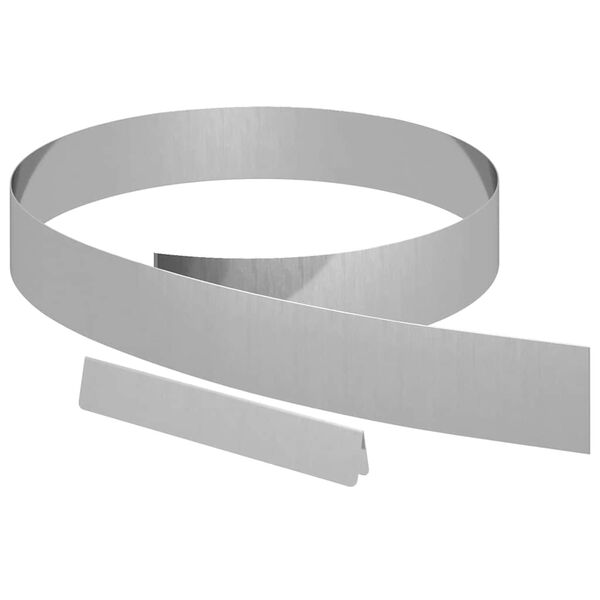 vidaXL Bordure de Pelouse 4 pcs Argent 450 x 0,05 x 15 cm