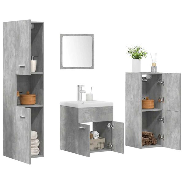 vidaXL Ensemble de meubles de salle de bain 5 pcs gris b&eacute;ton