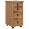 vidaXL Cabinet Roulant avec Tiroirs CORONA Brun Miel