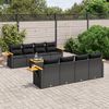 vidaXL Salon de jardin 9 pcs avec coussins noir r&eacute;sine tress&eacute;e