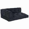 vidaXL Coussin de canap&eacute; sur palette 3 pc Tissu Anthracite