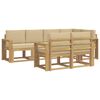 vidaXL Ensemble de canap&eacute;s d'ext&eacute;rieur 7 pc Blanc et Beige Polyester