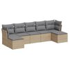 vidaXL Salon de jardin avec coussins 7 pcs beige r&eacute;sine tress&eacute;e
