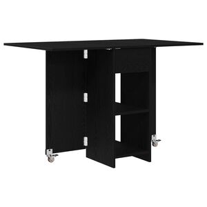 vidaXL Table &agrave; d&icirc;ner 115 x 70 x 75 cm Bois d'ing&eacute;nierie Ch&ecirc;ne noir