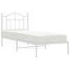 vidaXL Cadre de lit m&eacute;tal sans matelas avec t&ecirc;te de lit blanc 90x190cm