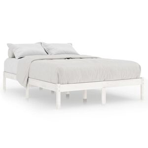 vidaXL Cadre de lit sans matelas blanc bois massif