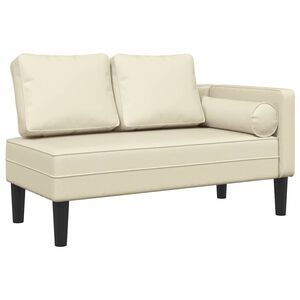 vidaXL Chaise longue avec coussins cr&egrave;me similicuir