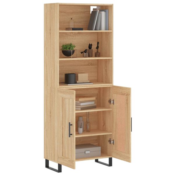 vidaXL Buffet haut Ch&ecirc;ne sonoma 69,5x34x180 cm Bois d'ing&eacute;nierie