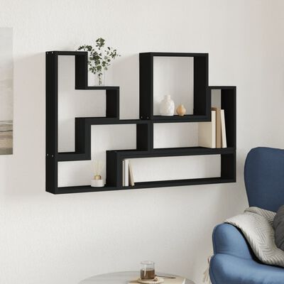 vidaXL Étagère murale noir 96x12x64 cm bois d’ingénierie