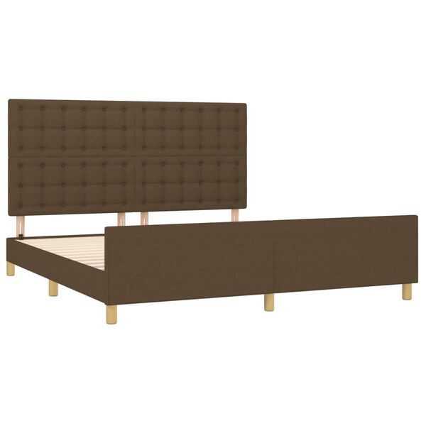 vidaXL Cadre de lit sans matelas marron fonc&eacute; 160x200 cm tissu