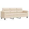 vidaXL Canap&eacute; &agrave; 3 places Beige 180 cm Tissu microfibre