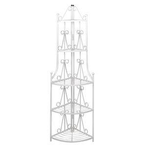 &Eacute;tag&egrave;re d&rsquo;angle pour plantes en blanc