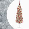 vidaXL Sapin de No&euml;l artificiel &eacute;troit avec boules 150 cm 150 LED