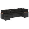 vidaXL Salon de jardin 7 pcs avec coussins noir r&eacute;sine tress&eacute;e