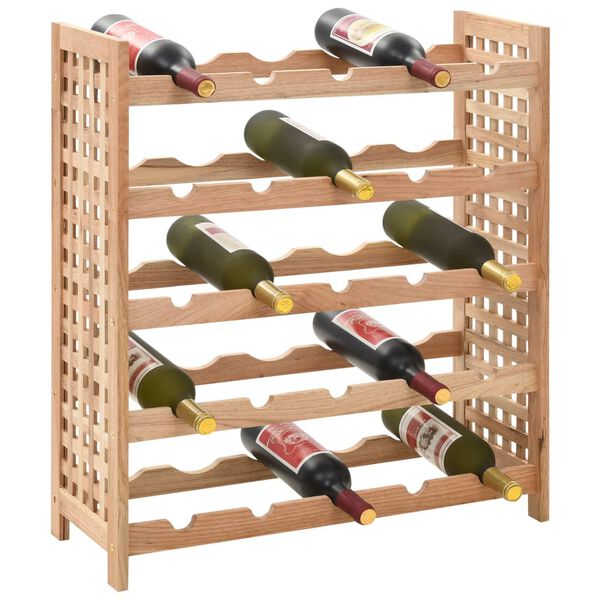 vidaXL Casier &agrave; bouteilles pour 25 bouteilles Bois de noyer 63x25x73cm