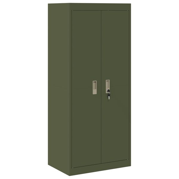 vidaXL Armoire de rangement avec stockage Vert olive 60 x 40 x 140 cm