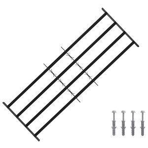 vidaXL Grille de s&eacute;curit&eacute; pour fen&ecirc;tres avec 4 barres crois&eacute;es 3 pcs