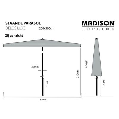 Madison Parasol Delos Luxe 300 x 200 cm Écru PAC5P016