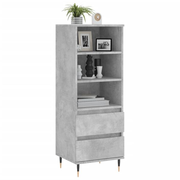 vidaXL Buffet haut Gris b&eacute;ton 40x36x110 cm Bois d'ing&eacute;nierie
