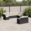 vidaXL Salon de jardin 9 pcs avec coussins noir r&eacute;sine tress&eacute;e