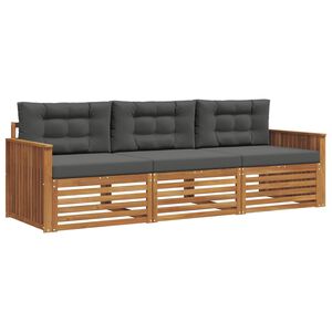 vidaXL Ensemble de canap&eacute;s d'ext&eacute;rieur 3 pcs Naturel et Anthracite