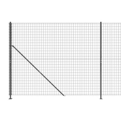 vidaXL Clôture en treillis métallique avec bride anthracite 2,2x10 m