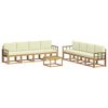vidaXL Ensemble de canap&eacute;s d'ext&eacute;rieur 9 pc Blanc et cr&egrave;me