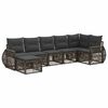 vidaXL Ensemble de canap&eacute; de jardin 7 pc Gris et Gris fonc&eacute; polyrotin