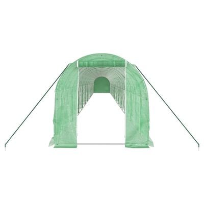 vidaXL Serre avec cadre en acier vert 44 m² 22x2x2 m