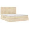 vidaXL Lit avec rangement et matelas Cr&egrave;me 180 x 200 cm Polyester