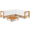 vidaXL Salon de jardin 6 pcs avec coussins Bois d'acacia solide