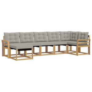 vidaXL Ensemble de canap&eacute;s d'ext&eacute;rieur 7 pc Blanc et gris clair