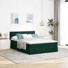 vidaXL Cadre de lit ottoman avec matelas vert fonc&eacute; 140x200 cm velours