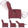 vidaXL Fauteuil de massage inclinable &eacute;lectrique Rouge bordeaux Tissu
