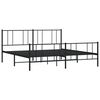 vidaXL Cadre de lit m&eacute;tal sans matelas avec pied de lit noir 200x200cm