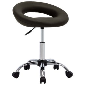 vidaXL Chaise de travail roulante Marron Similicuir