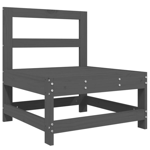 vidaXL Canap&eacute;s centraux de jardin 2 pcs gris bois de pin massif