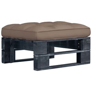 vidaXL Pouf palette de jardin noir bois de pin impr&eacute;gn&eacute;