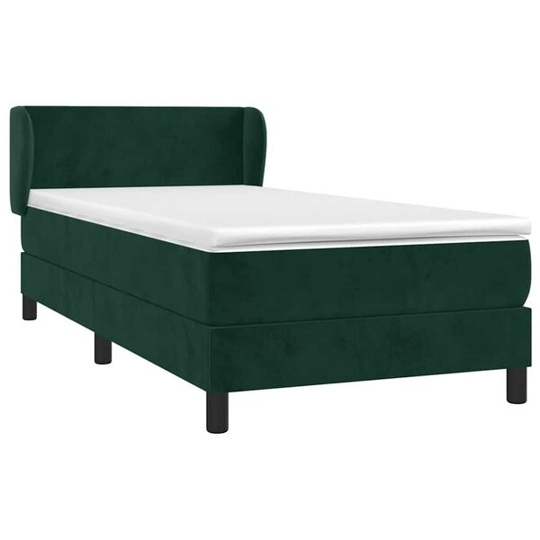 vidaXL Sommier &agrave; lattes de lit avec matelas Vert fonc&eacute; 90x200 cm