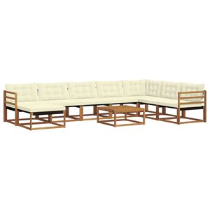 vidaXL Ensemble de canap&eacute;s d'ext&eacute;rieur 9 pcs Naturel et Cr&egrave;me