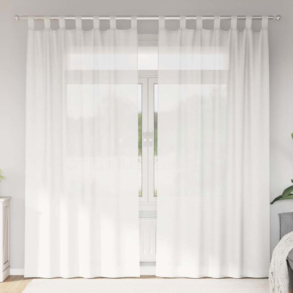 vidaXL Rideaux en voile avec boucles 2 pcs blanc 140x245 cm