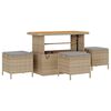 vidaXL Ensemble de canap&eacute; de jardin 9 pc Beige polyrotin