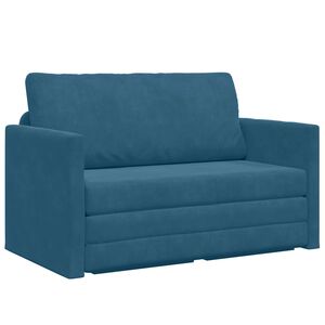 vidaXL Canap&eacute;-Lit Bleu 124 x 71 x 78 cm Velours