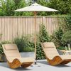vidaXL Parasol de jardin Blanc cr&egrave;me &Oslash; 270 x 260 cm Bambou