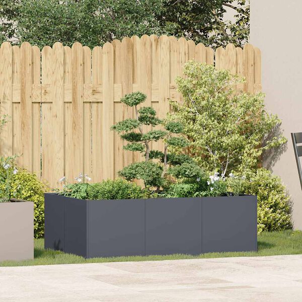 vidaXL Jardini&egrave;re anthracite 120x80x40 cm acier