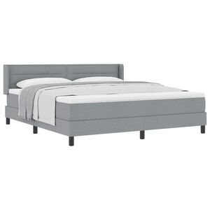 vidaXL Lit &agrave; ressorts avec matelas Gris clair 200 x 180 cm Polyester